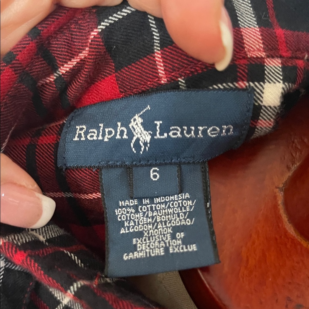 Ralph Lauren Boys Red and Black Checkered Shirt